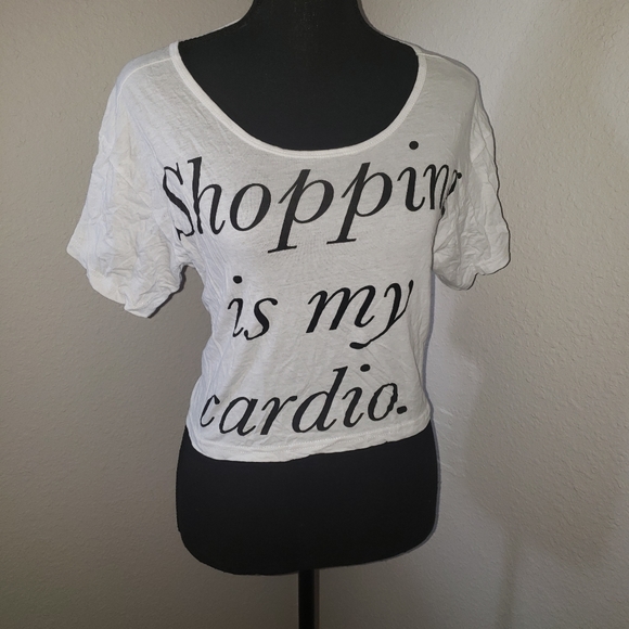 Freeze Tops - Ladies Shopping is My Cardio Crop Top